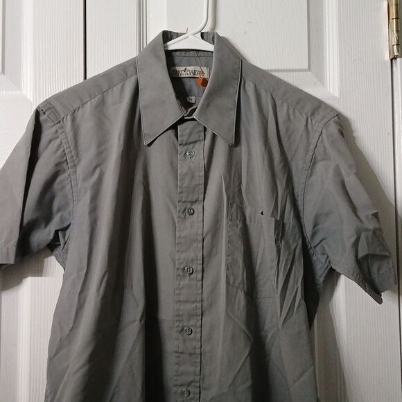 Bert Pulitzer Collector Edition light gray short sleeve button down shirt Sz 15 - Picture 3 of 8